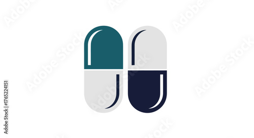 Two Pharmaceutical Capsules Side by Side Medical Concept.