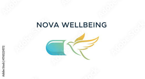 Nova Wellbeing logo with a pill and bird.