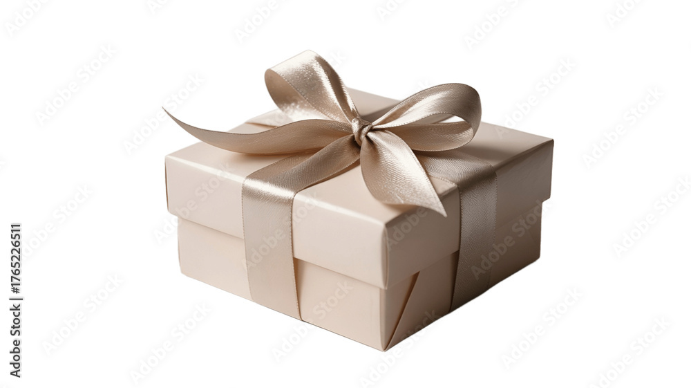 Obraz premium A beautifully wrapped gift box with a silk ribbon, perfect for any special occasion.