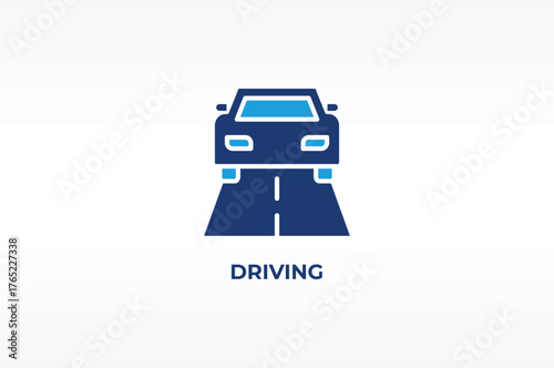DRIVING vector, icon or logo sign isolated symbol illustration