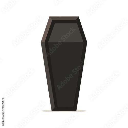 Isolated Black Coffin Illustration on White Background.