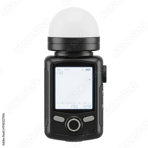 Compact black photographic light meter with display