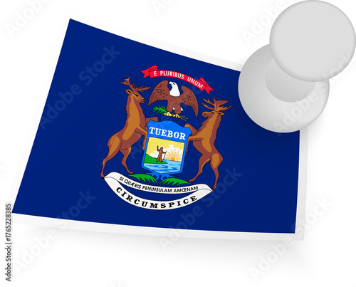 Michigan Flag with Pin