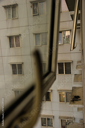 view from the window of the apartment room on the top floor