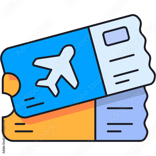 Airplane Ticket Sticker