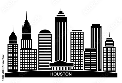 Houston city skyline silhouette vector 