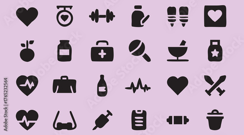 A black set of fashion vector icons including clothing, hat, and shoe silhouettes for web design use
