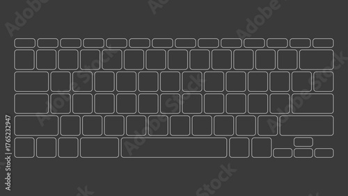Minimalist Keyboard Outline Vector Illustration Modern Technology & Digital Icon Asset