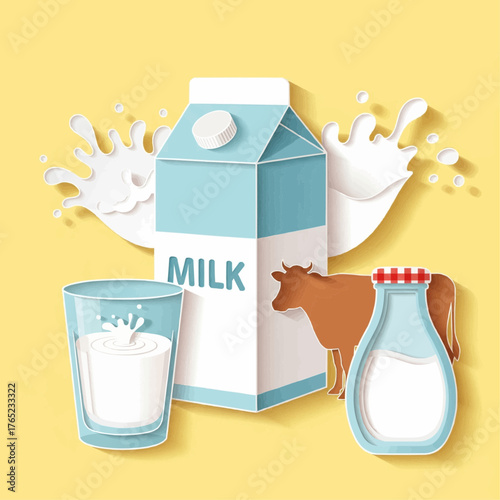 milk carton with milk
