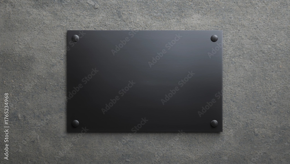 Fototapeta premium Blank wall sign mockup, black color. Business signage template, copy space