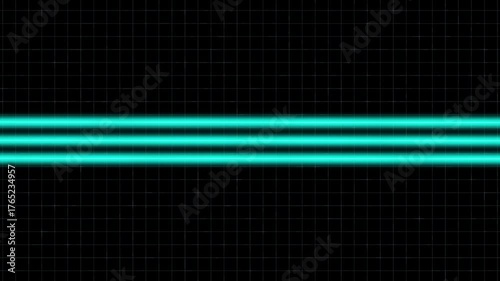 Glowing Cyan Neon Bars Moving Side to Side Animation Loop