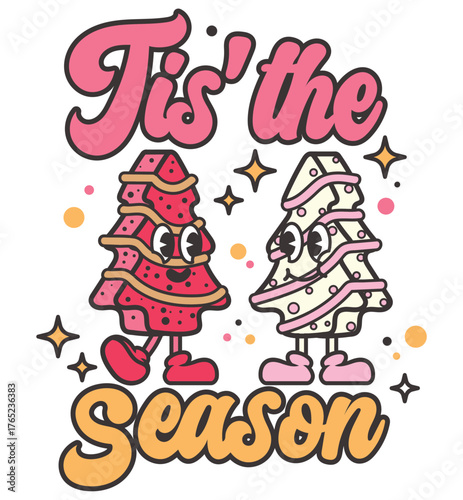 Christmas cake illustration, this is the season