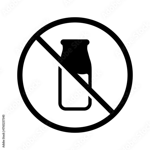 Black and White No Milk Sign