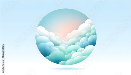 Cool light blue mint gradient design material