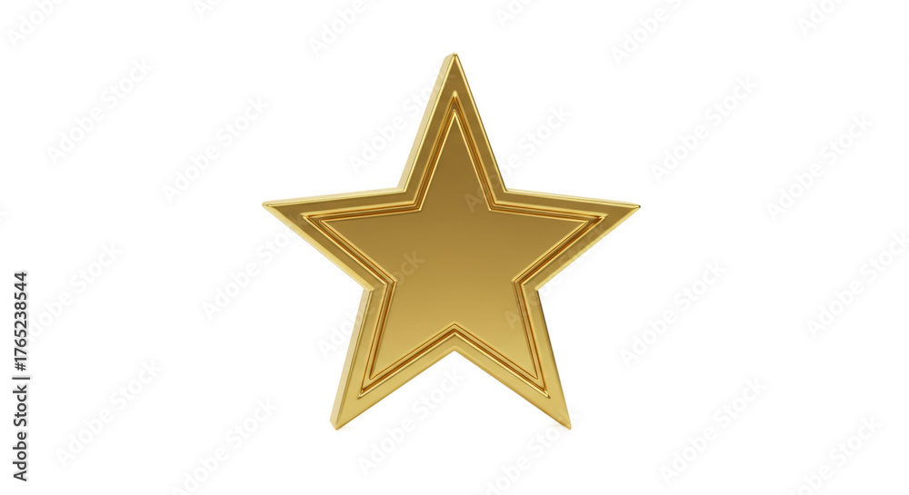 Fototapeta premium Golden Star 3D Isolated Element Shiny Glow