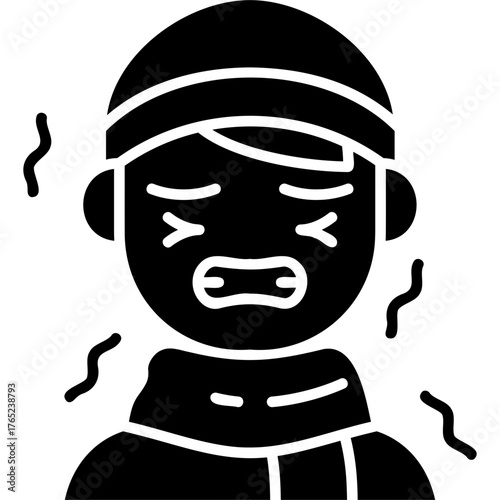 Solid Glyph Cold Icon