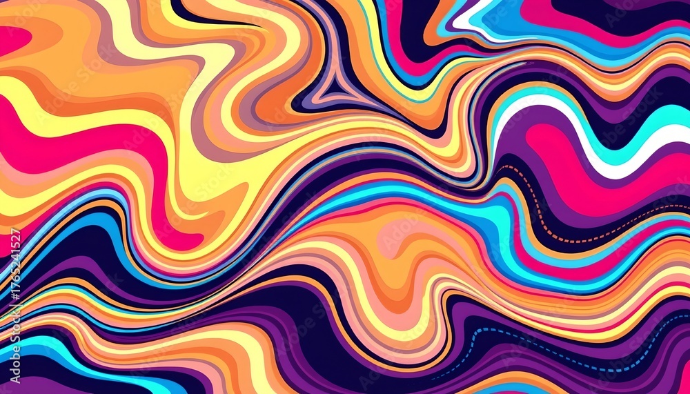 Fototapeta premium Abstract Fluid Pattern Purple Pink and Blue