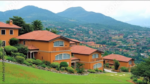 village in the mountains cinematic 4k resolution