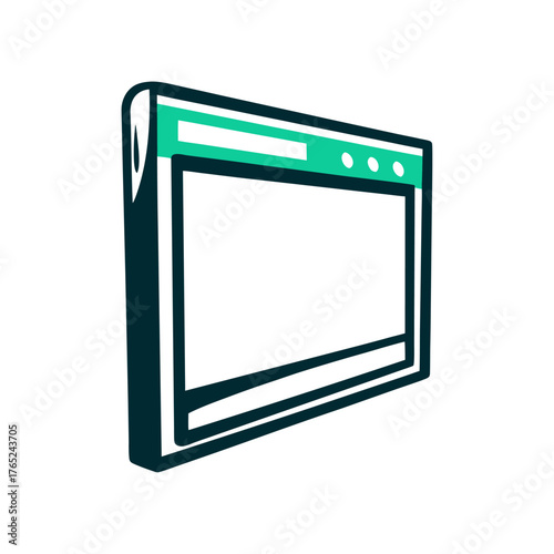 Cartoon Web Browser Window Icon Illustration A solid pink modal window overlay with softened corners and gentle elevation