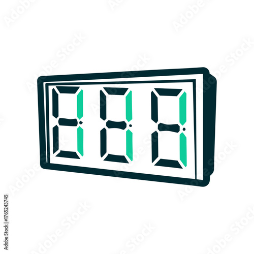 Digital Display with Segmented Digits, Isolated A solid slate time input field with segmented digit displays separated by consistent gaps