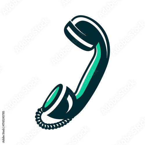 Retro Phone Handset Icon, Communication Symbol a solid copper phone handset icon with curved receiver and straight base