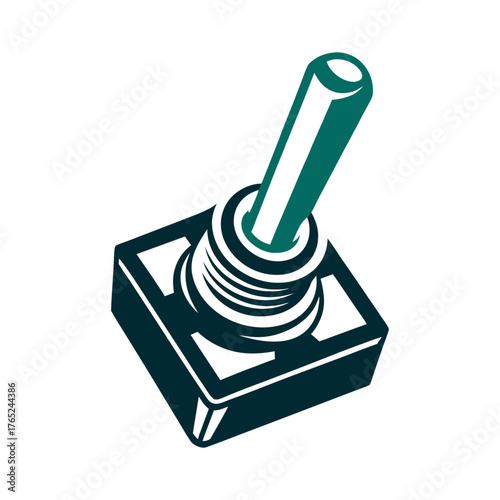 Toggle Switch Vector Illustration, On Position A solid orange toggle switch in the active position with a smooth sliding mechanism