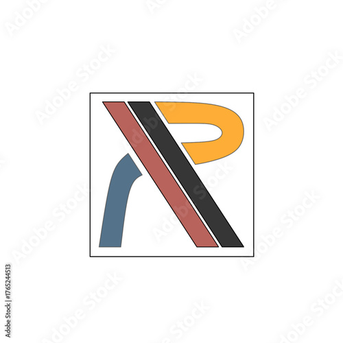 vector illustration of letter R logo with color combination