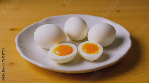  boiled eggs on a plate