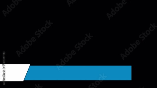 Minimalist Lower Third Title Bar Animation - Alpha Channel, Modern Blue and White Lower Third Overlay, Clean Corporate Name Plate Motion Graphic