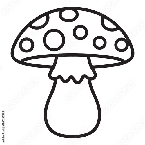 Charming mushroom illustration with polka dots perfect for creative designs