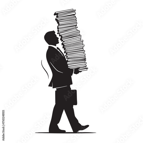a_man_carrying_a_stack_of_papers_3_traced