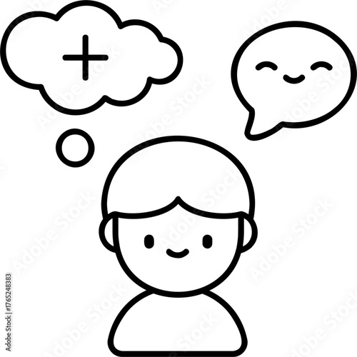 Line Art Positive Attitude Icon