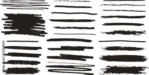 Mega bundle of different ink brush strokes:rectangle,square and round freehand drawings.Ink splatters,grungy painted lines,artistic design elements