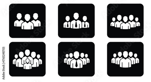 Group of people icons silhouette