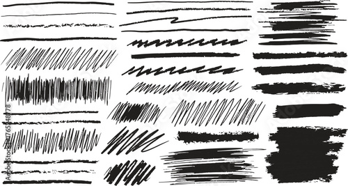 Mega bundle of different ink brush strokes:rectangle,square and round freehand drawings.Ink splatters,grungy painted lines,artistic design elements