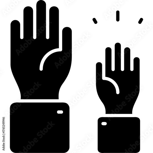 Glyph Solid Raise Hand Icon