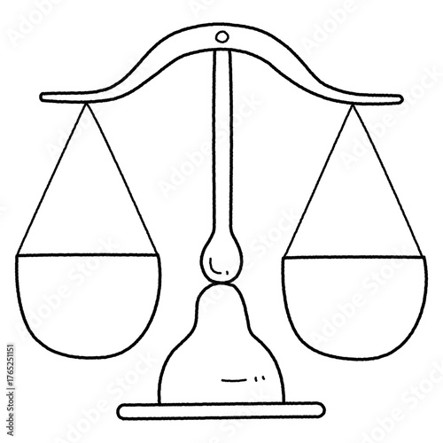 モノクロの天秤のイラスト