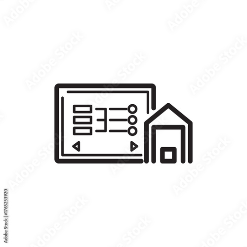 Warehouse Management System icon symbolizing digital logistics control, representing modern inventory tracking, efficient storage optimization, and specialized supply chain software and technology.