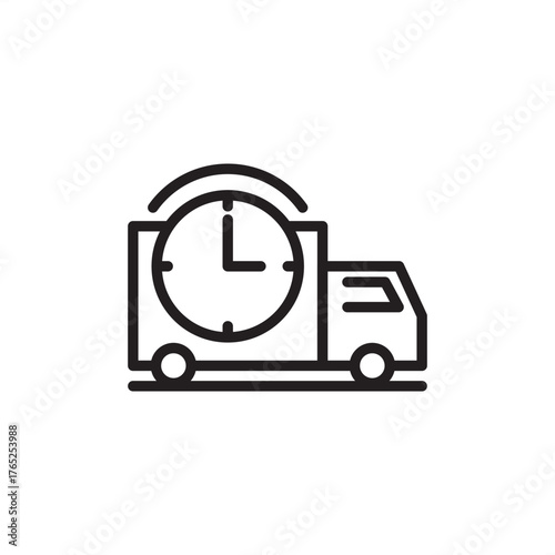 Just-in-Time (JIT) delivery icon symbolizing timely logistics, representing modern supply chain management, efficient fast shipping services, and specialized inventory optimization and transport.