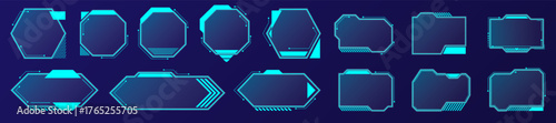 Glowing Blue Interface Panels Collection