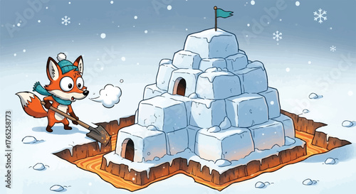 Arctic Fox Survival Ice Castle and Lava Trap