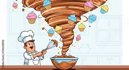 Baking Wizard Creates Epic Chocolate Tornado Cupcake Storm