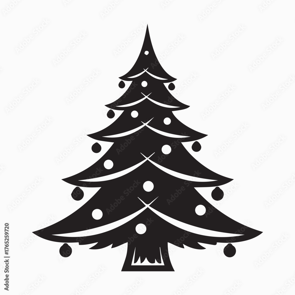 Fototapeta premium Christmas pine trees forest silhouette vector illustration