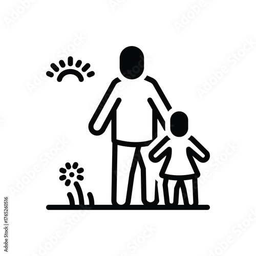 Black solid icon for parenthood bliss