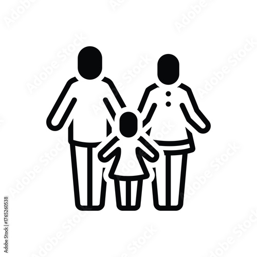 Black solid icon for parenthood bliss