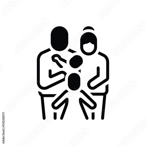 Black solid icon for parenthood path