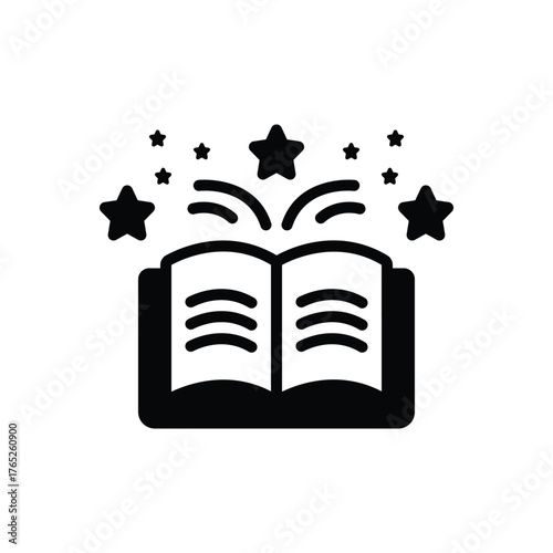 Black solid icon for toddler tales