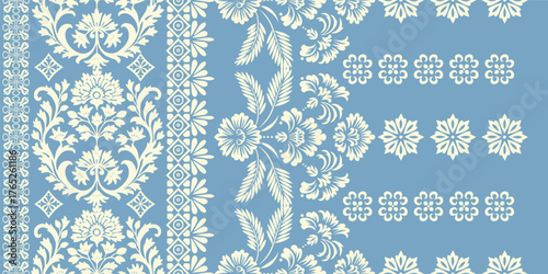 Ethnic Motifs Ikat floral paisley embroidery floral. ikat Saree Sarong oriental pattern traditional.Ikat embroidery style abstract embroidery design for texture,fabric,clothing,wrapping,decoration	