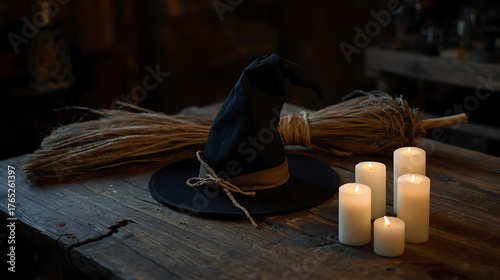 “Witch Hat and Broom Still Life”
