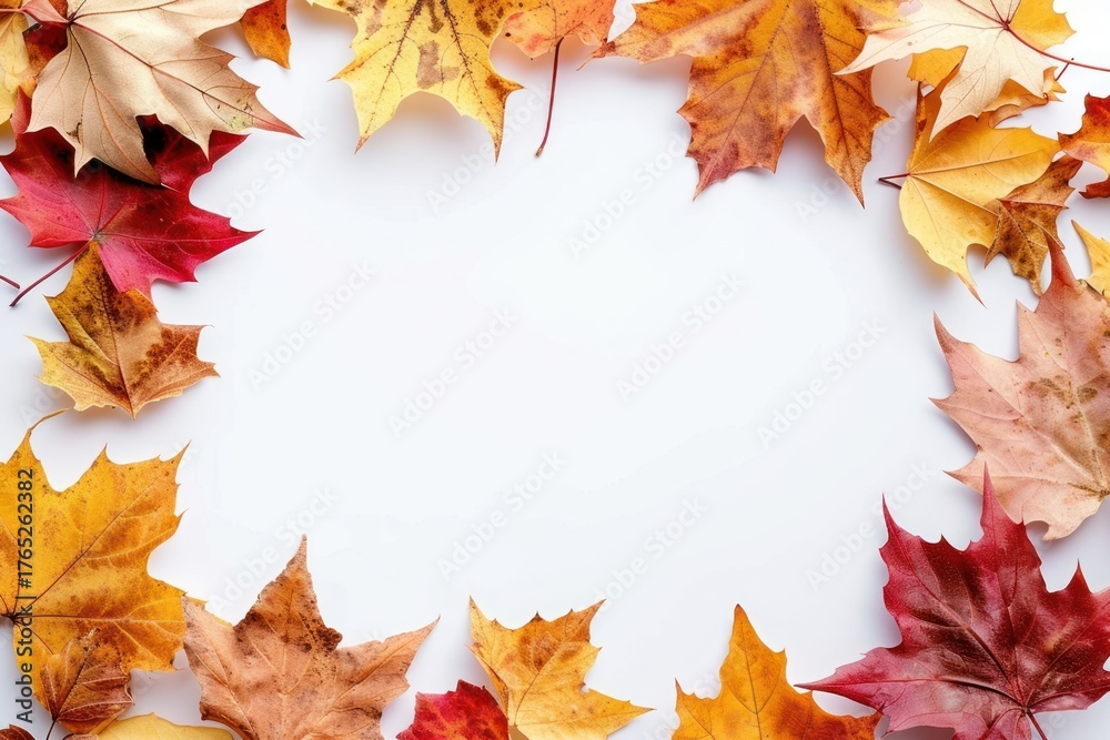 Fototapeta premium Frame Of Autumn Leaves backgrounds leaves autumn.